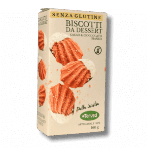 Biscotti Dessert Cacao Cioccolato Bianco – 90 g, glutenfrei, hergestellt in Sizilien