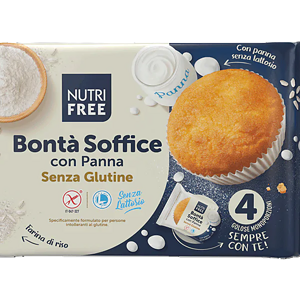 Glutenfreier Bontà Soffice Kuchen mit Panna, ideal für glutenfreie Ernährung.