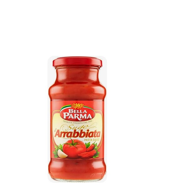 Bella Parma Tomatensauce in Glasflasche, ideal für glutenfreie italienische Gerichte.